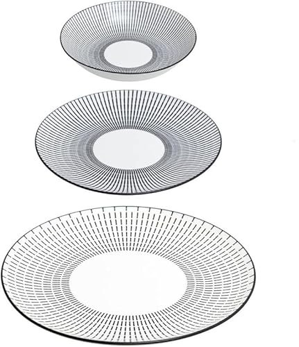 Secret de Gourmet - Servizio lunis da 18 pezzi in bianco e nero