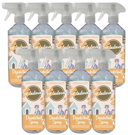 Fabulosa Furbulosa Multi Purpose, Pet Disinfectant Antibacterial Spray and Deodoriser Liquid, All Purpose Multi Surface Cleaner, 500ml, 9 Pack, Mediterranean Woods