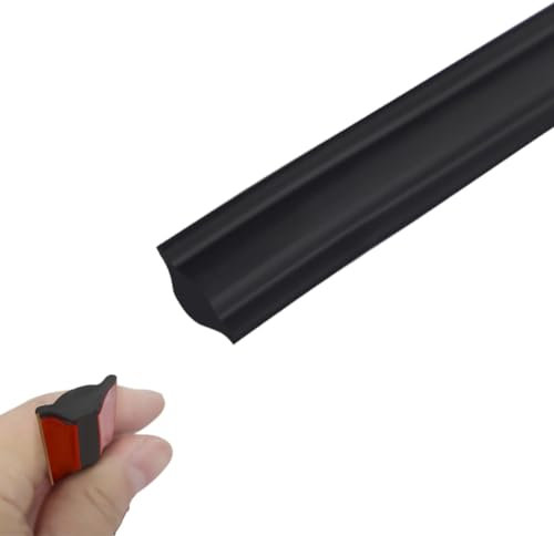 Flexible Wall Corner Molding Trim, 5M/16.4FT Long Self Adhesive Caulk Strip Peel and Stick Trim for Cabinet Edge, Tile Edge, Ceilings, Countertops (S/12mm*9mm, Black)
