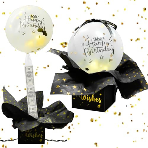 Funny Birthday Money Box Überraschungsbox, Geschenkbox Geld, Geburtstags Geldgeschenkbox Bargeldgeschenk, Geburtstagsüberraschungsbox mit Geburtstagsballon, für Bargeldgeburtstag, Spardose Geschenk