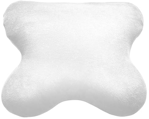 Edda Lux® FROTTEE Bezug passend für Tempur Ombracio Kissen, 60x50 cm | Kuscheliger Kissenbezug für Schmetterlingskissen in Schneeweiß, für Schmetterling Kopfkissen in 60/56 x 50/48 cm