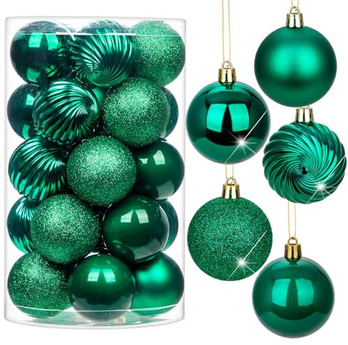 Briful 25PCS 6CM Christmas Baubles, Xmas Hanging Ornaments - Shatterproof Balls for Home Festival Gifts