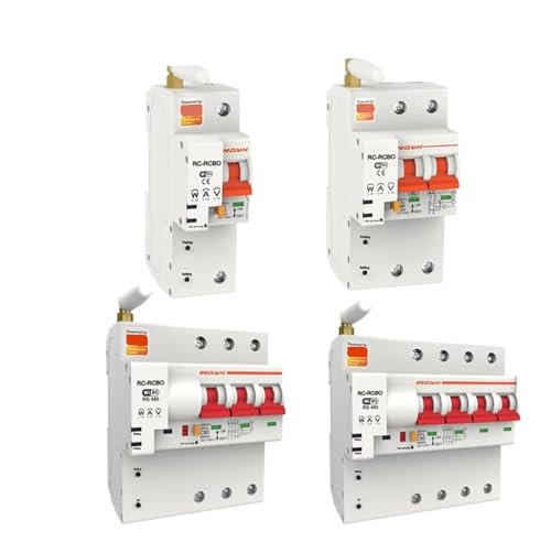 FSBNMNXPQ Disjoncteur électrique biphasé 4P, consommation d'énergie, kWh mètre, wattmètre, Rail Din (Size : Four Phase 380V, Color : 100A)