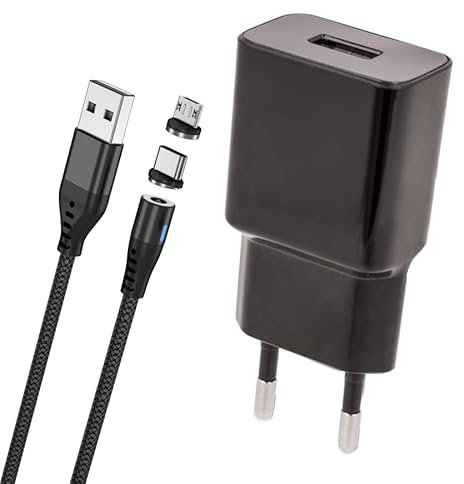 Chargeur pour Doro 8062, 8220, 8100 Plus, 8100 / A Clapet 6880, 6820 - Câble USB-C et Micro USB