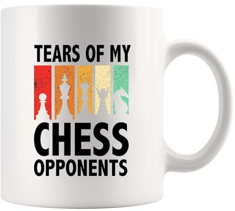 Tears Of My Chess Opponents - Taza de cerámica de 325 ml, color blanco