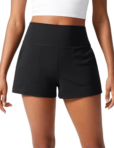 CRZ YOGA Butterlift Shorts Ohne Innenfutter 8 cm | Hohe Taille, Butterweich, Bequem, Yoga, Casual, Taschen, für Damen