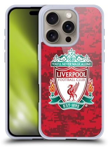 Head Case Designs Officially Licensed Liverpool Football Club Home Red Crest Digital Camouflage Soft Gel Case Compatible With Apple iPhone 16 Pro