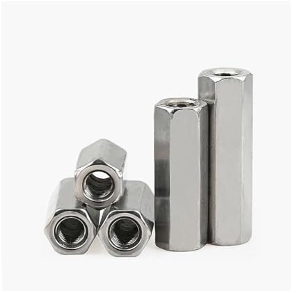 QtthZZr Dado A Barra Lunga Dado A Barra Filettata con Filettatura Destra E Sinistra Dado A Manicotto Esagonale in Acciaio Inossidabile 304 M3 M4 M5 M6 M8 M10 Esagonale Dado