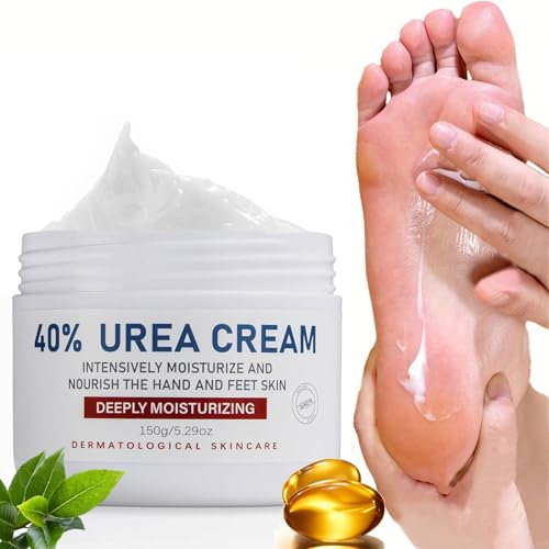 Crema Piedi Urea 40%, 150g Crema Talloni Screpolati, Crema per Piedi e Mani e Screpolati Rimozione e Ammorbidimento Dei Calli, per Piedi, Mani, Talloni, Gomiti, Unghie e Ginocchia