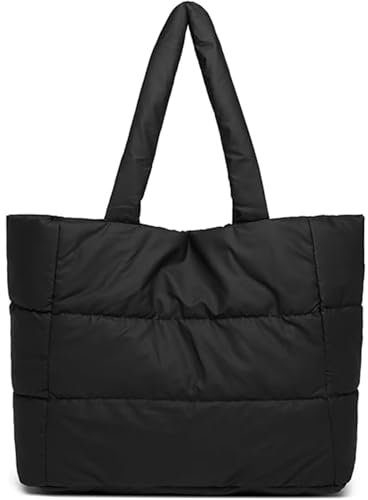 Puffer Schultertaschen Damen,Puffer Bag für Damen,Shopper Stepptasche,Umhängetasche Groß,Puffer Bag Damen Tasche Elegant,Handtasche Damen,Schultertaschen für Arbeit Büro Reisen Einkaufen Schule