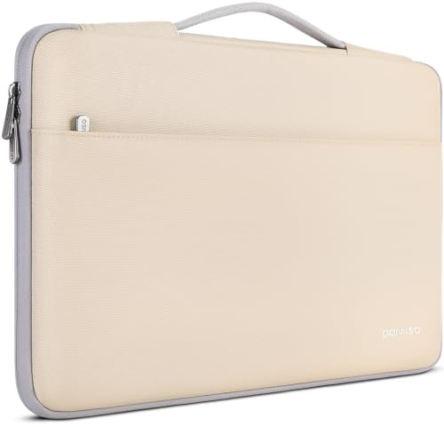 DOMISO 15.6 inch Laptop Case Sleeve Protective Cover Compatible with 16 inch MacBook Pro M4 M3 M2/Pro Max,15.6-16 inch HP Dell ASUS Lenovo Chromebook,Waterproof Computer Cases Bag with Handle,Beige