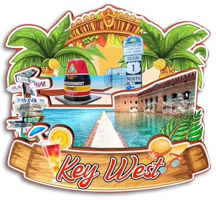 Quwsne Kühlschrankmagnet, Motiv: West-Florida, Amerika, Kühlschrankmagnet, Stadt, Reise, Souvenirs, Touristengeschenke, 3D, klassische Sehenswürdigkeiten, handgefertigt, Handwerk, Heimdekoration -4106