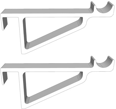 kj-vertrieb Design Stabiler Fensterhaken/Dekohaken - Breit, Farbe:Weiß, Stück/Fensterdicke:2X Fensterdicke 17-20mm