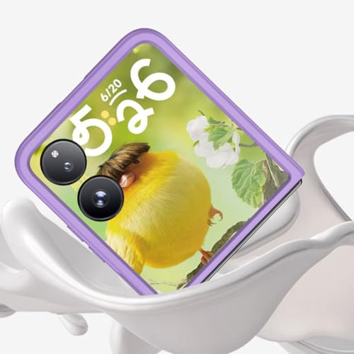LUOTANL Ultra Sottile Cover per Xiaomi Mix Flip 2, Robusta Opaca PC Glassata Anti-Impronte Guscio Angoli Rinforzati Custodia,Giallo,Mix Flip 2