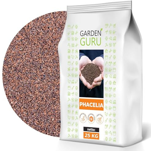 Phacelia 25 kg Gründüngung Stilllegung Zwischenfrucht Bodenverbesse Samen Bienenfreund Gründünger, Frischmantelsamen Saatgut Humusbildung Bodenverbesserung Bienenweide
