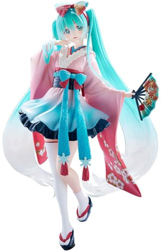 Miku Figur Kimono Miku Action Figur Anime Mädchen 19cm Zuhause Geburtstag Geschenk Schreibtisch Dekoration Ornamente für Fans
