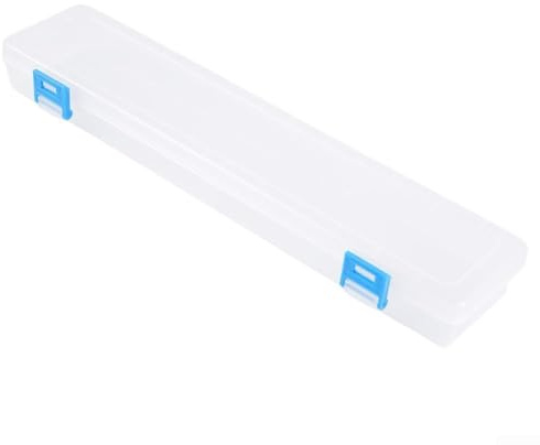 Aufbewahrungsbox für Malpinsel, transparent, Kunststoff, mit Schnallen-Design, für Pinsel bis zu 33 cm Länge, für Bastelarbeiten und kreative Projekte (1 Packung)
