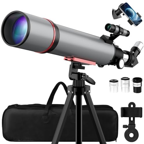 Aurosports Astronomisches Teleskop für Erwachsene – 90 mm Öffnung 600 mm Refraktor Teleskop ideal für Einsteiger tragbar, perfekt für unterwegs Reisen und Sternenbeobachtung