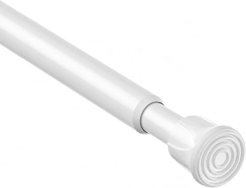 AIZESI Tringle Rideau Sans Perçage Extensible Ajustable de 70 à 130 cm Barre Rideau Blanche Diamètre 13 mm Charge Maximale 2 kg pour Chambre et Salon 1 Pièce