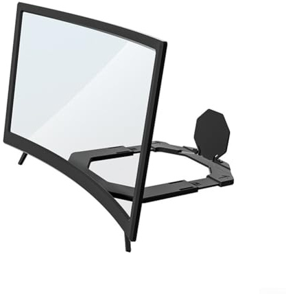 Autilyshop Gebogene HD-Handy-Bildschirmlupe mit Blaulichtfilterung, Augenschutz, 2-fache bis 3-fache Vergrößerung für Smartphones, tragbarer, faltbarer Ständer für alle Handys (Größe 1)