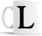 Faithful Prints Alphabet Mug Letter Mugs Initial Coffee Cup Birthday Fathers Day Gift (Letter L)