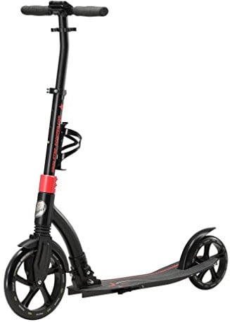 STAR SCOOTER Aluminium Kickscooter Roller Kinderroller Tretroller für Jungen und Mädchen ab 8-9 Jahre | Big 230mm Wheel Ultimate Scooter für Kinder und Erwachsene | Schwarz