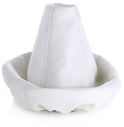 Schaltmanschette Schaltsack Sack Weiß Faden Weiß Echt Leder myshopx SA77