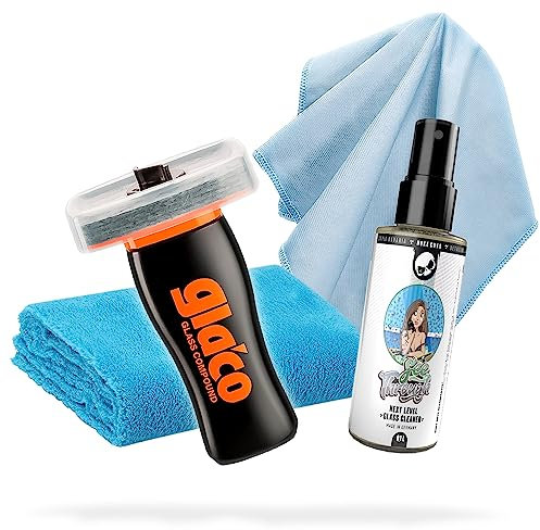 detailmate Glas Politur Set ideal zur Vorbereitung von Glasversiegelung: Soft99 Glaco Glass Compound Roll On 100ml + Auto Scheiben Glasreiniger 100ml + Glas Mikrofasertuch + Poliertuch