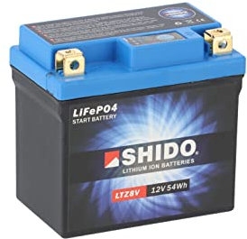 Shido Motorcycle Lithium Iron Battery LiFePO4 12V 4.5Ah 0.8kg 113x69x105mm