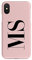 Tirita Personalised Initials Custom Hard Phone Case Compatible with iPhone Xs Max PRINTED GLITTER, NOT REAL GLITTER Fashion Stylish Monogram Black Font Black