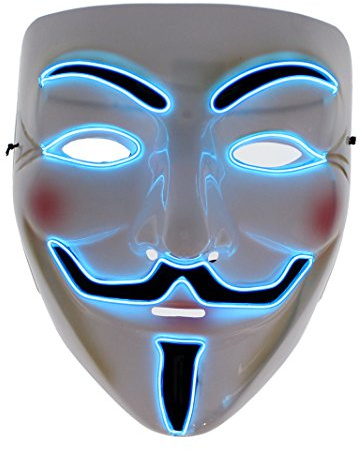 molezu Light Up Party Mask Full Face Mask Halloween Mask Fancy Costume Cosplay Dress Party Props (Blue)