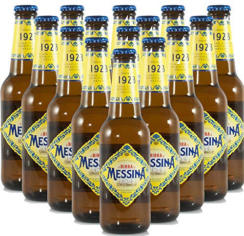 Birra Messina | Ricetta Classica | Lager Artigianale Siciliana | 24 Bottiglie 33Cl | Idea Regalo