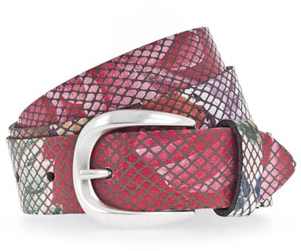 Vanzetti Mädchengürtel, Leder, Glitzeroptik, Breite: 3 cm, Silber, 70 cm