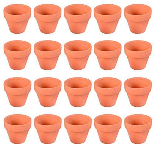 BESTonZON Pot en terre cuite Pot en terre cuite Lot de 20 - Mini pot de plantes de pépinière Pot Perméable à l'eau Succulente Cactus Pot en céramique DIY Home Office Desktop