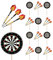 AK Giftshop Darts Dart Board Birthday Party Food Cupcakes Picks Decorations Toppers (Pack of 14)