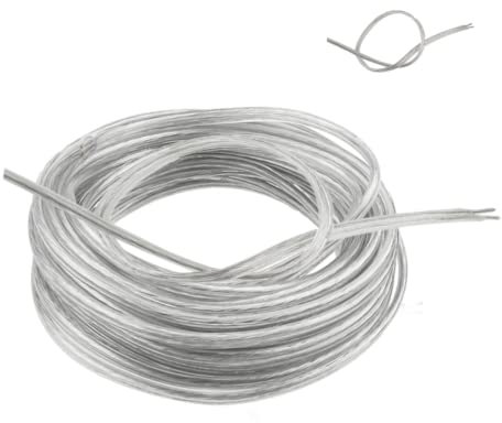 CYUaoao 5 Metri Cavo Elettrico Trasparente a 2 Conduttori Filo Piatto Elettrico in PVC 0,75mm² Cavo Flessibile a Curvatura Maggiore per Piccoli Elettrodomestici Luci Solari a LED Lampade da Parete