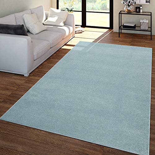 Wohnzimmer Teppich Kurzflor Unifarbendes Design Modern Und Zeitlos, Farbe: Türkis, Größe:60x100 cm