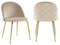 Vente-unique - Lot de 2 chaises - Velours et Acier Inoxydable doré - Beige - Melbourne - Salle à Manger