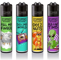 Clipper Classic Large Original Feuerzeug Feuerzeuge New Sommer Summer 2022 Inkl. Gratis Dhobia Clipper (Mix Slogan #4)