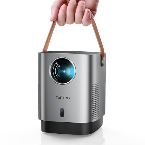 TOPTRO TR23 5G WiFi Bluetooth Mini Projector, 15000 Lumen, 1080P Support, 4D/4P Keystone & Zoom, Dust-Proof Portable for iOS/Android/PS5, Indoor/Outdoor Use