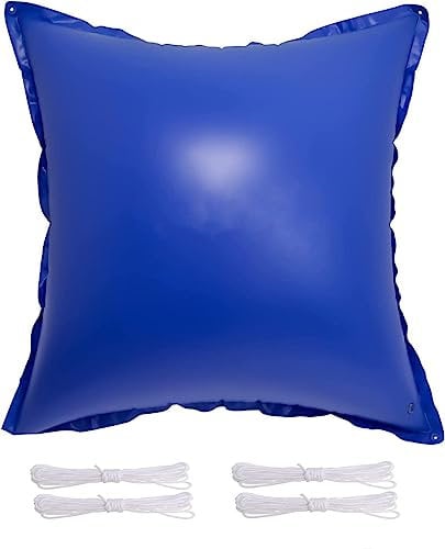 Poweka Poolkissen Winter Ø 4ft,Schwimmbecken-Luftkissen mit Seil, langlebiges 0,3 mm PVC-Winter-Poolkissen (120cm*120cm)