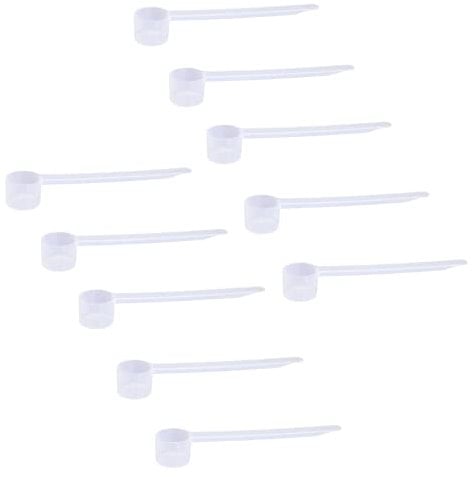 Plastic Measuring Scoop, (25 cc | 5 tsp | 1.67 Tablespoon | 25 mL) Long Handle Spoons for Powders, Granules, Coffee, Pet Food, Baking Supplies, Protein and Other Dry Goods, BPA Free (Set of 10)