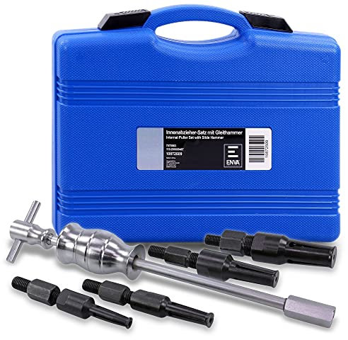 ENVA Innenlager Abzieher mit Gleithammer Set 5TLG. Professionelles Werkzeug für effizientes Entfernen von Innenlagern Grundloch Lagerabzieher Werkzeug