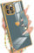 Petitian for iPhone 13 Pro Max Case with Stand/String, Luxury Cute Women Girls Heart Electroplated Designer Phone Cases for 13 Pro Max Grey Blue