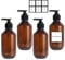 4 Pieces Empty Shampoo Bottles, 300ML Soap Pump Bottle Dispenser Refillable Lotion Bottle with 6 Pieces Waterproof Labels for Lotion Shampoo