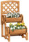 Outsunny Hochbeet, Holz Blumenkasten mit Rankhilfe, Pflanzkasten im rustikalen Design, Gemüsebeet für Garten, Terrasse, Balkon, Gelb, 45 x 45 x 80 cm