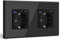 BSEED Schuko Steckdose mit USB C 20W Schnellladegerät USB Type C Wandsteckdose mit Glas Panel, 2 Fach Steckdose, USB Steckdose Unterputz, Einbausteckdose Geeignet für Phone, Pad, MP3 und mehr-Schwarz