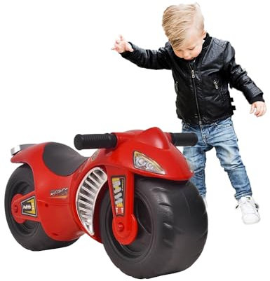 COO11 Ride-On Bike for Toddlers – Push-Along Balance Motorcycle with Handlebars, Foot-to-Floor Design, Indoor & Outdoor Safe Play, Fun Motorbike Toy Gift for Boys & Girls Ages 1-2 Years (Red)