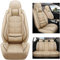 maiqiken Autositzbezug Für VW for Volkswagen Golf 3 5 6 7 Golf3 Golf5 Golf6 Golf7 Tour Variant Komplettset 5 Sitze Allwettereinsatz Auto Ledersitzbezug Beige