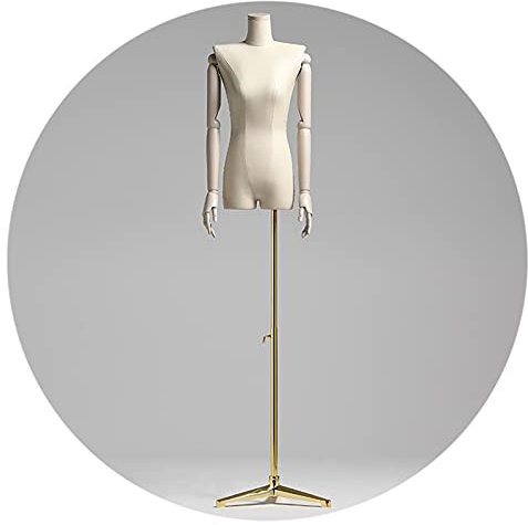 Weiblicher Mannequin-Torso-Körper, Dummy-Modell aus PU-Stoff mit Armen, Schneiderpuppe für die Präsentation im Bekleidungsgeschäft, Metallstativständer, 5 Farben